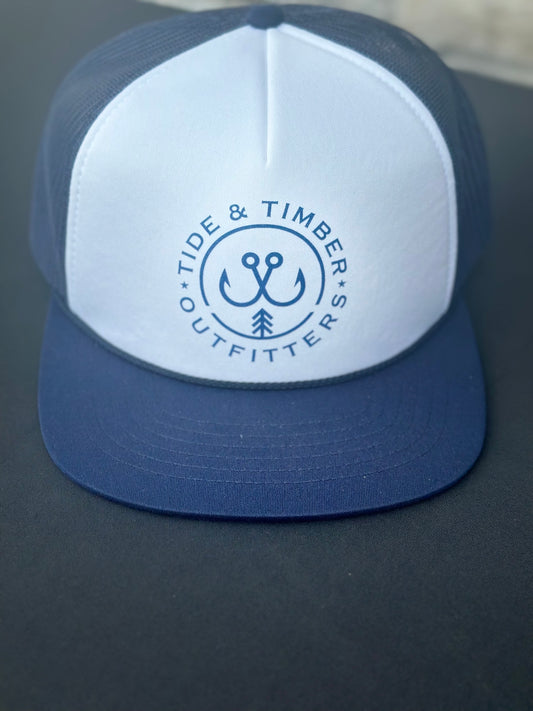 T & T round hook logo rope foam trucker hat