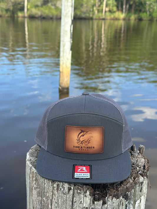 T&T Marlin leather patch Flat bill