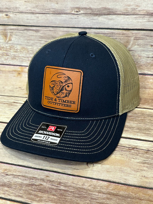 Navy/Khaki fish & hook trucker hat