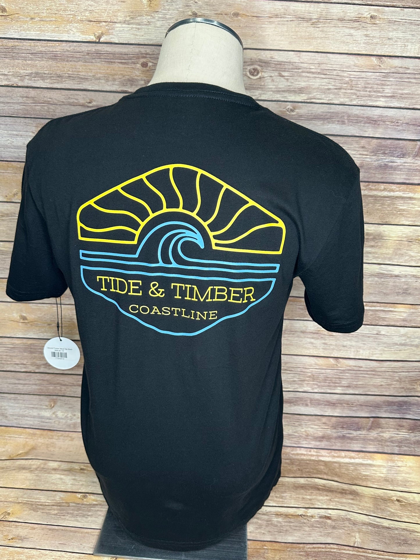 Tide and Timber Wave Tee Black