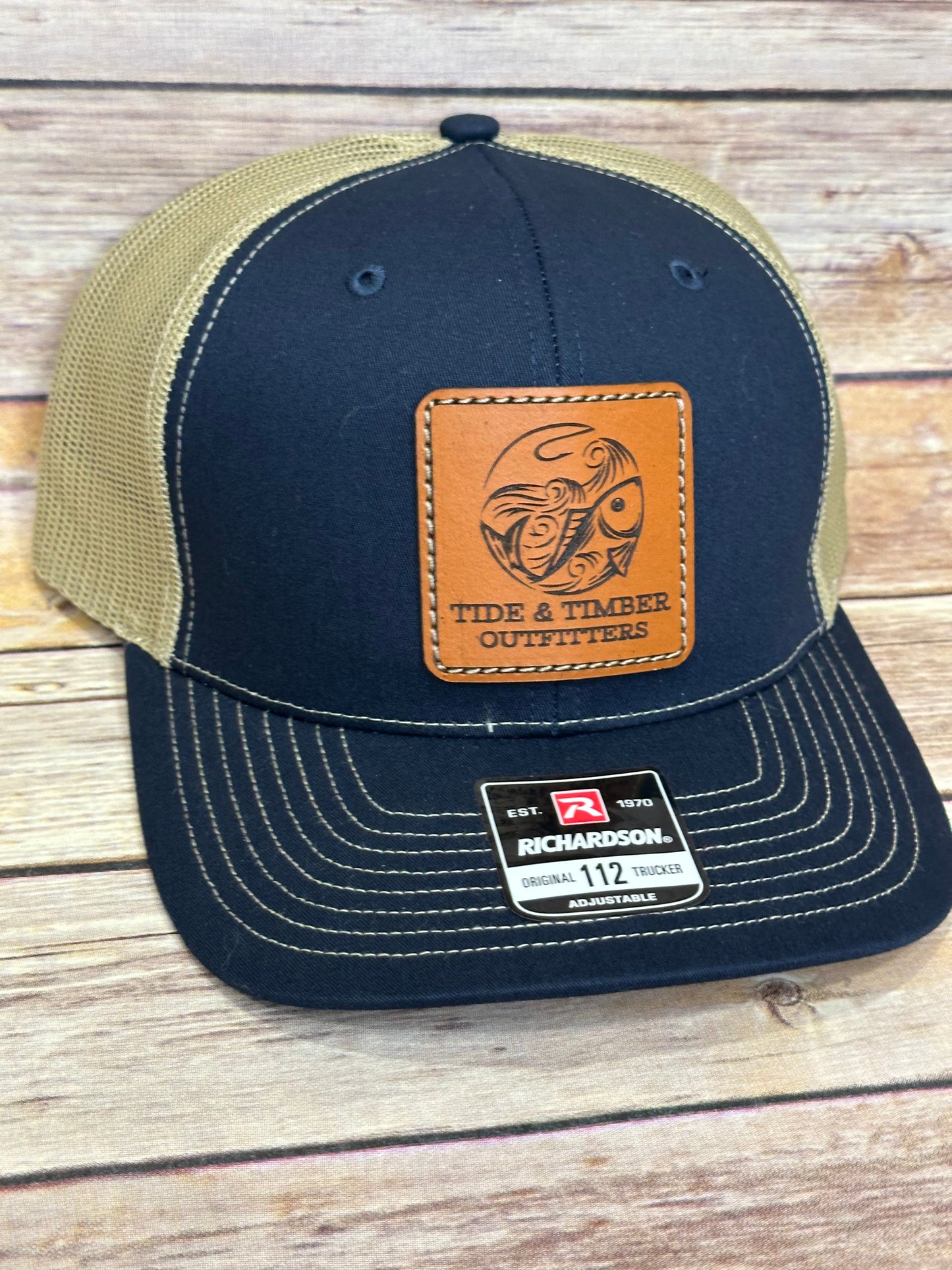 Navy/Khaki fish & hook trucker hat