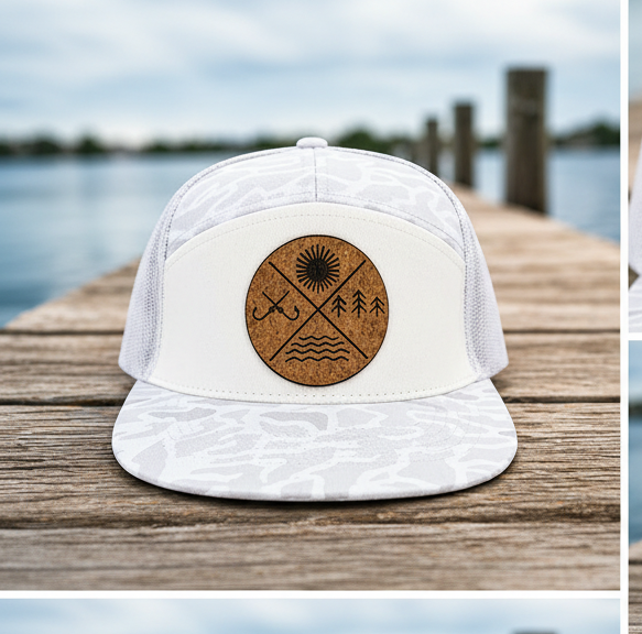 Coastal Camo Snapback Hat with Cork Patch – Tide & Timber Outfitters®