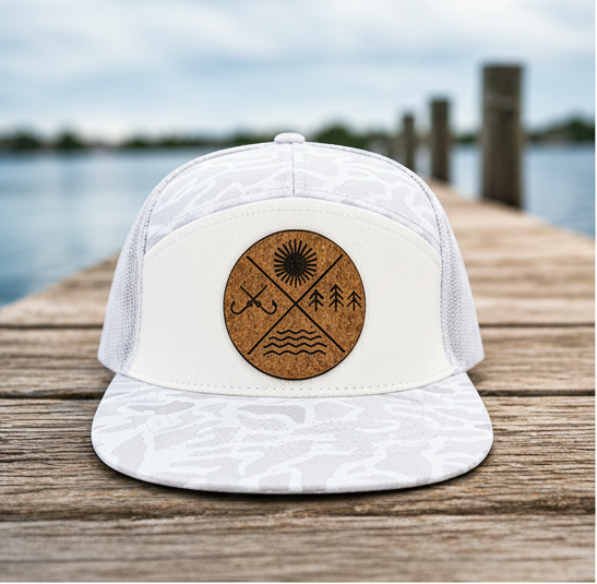 Coastal Camo Snapback Hat with Cork Patch – Tide & Timber Outfitters®