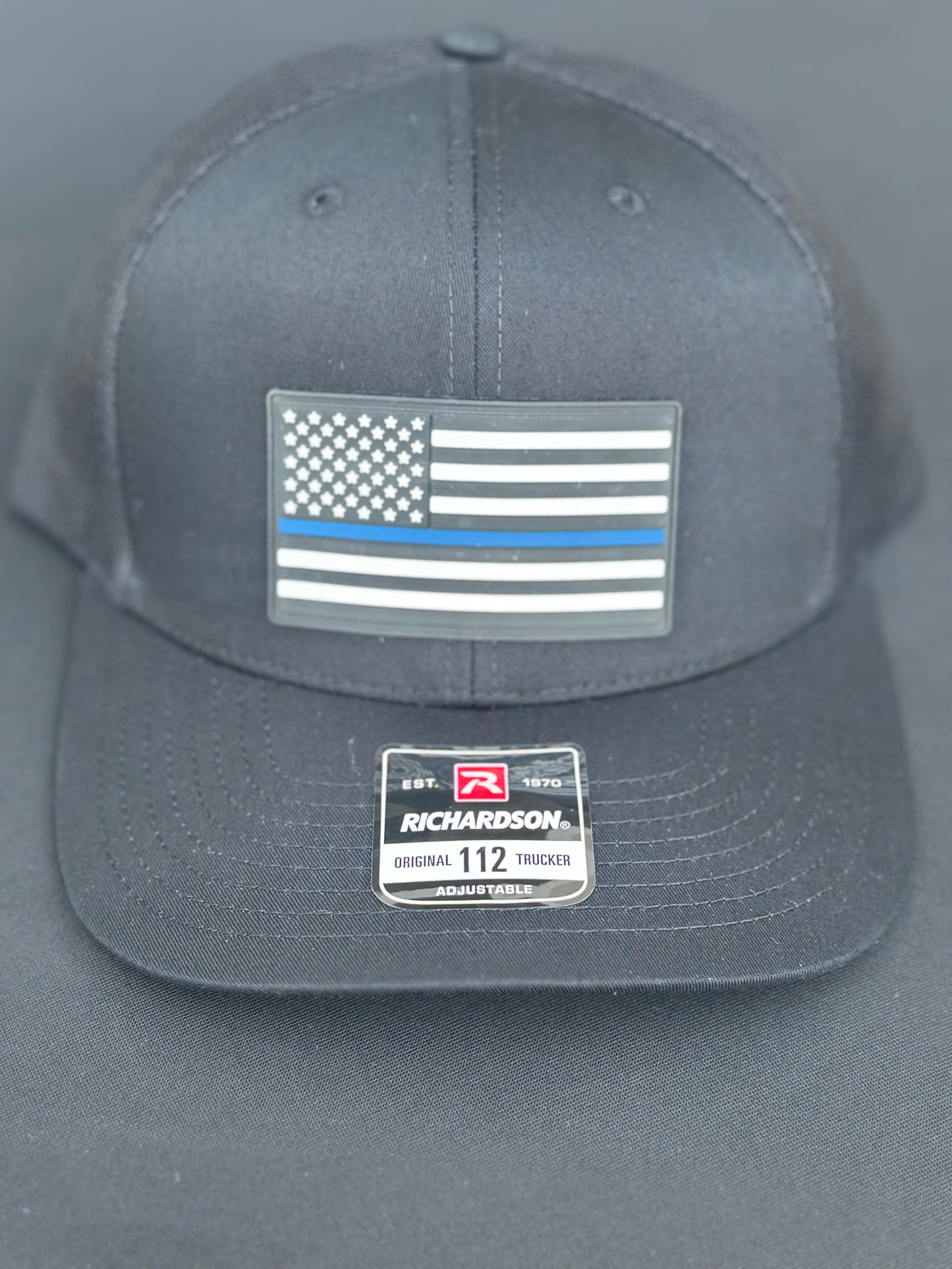 American Flag thin line PVC patch hat