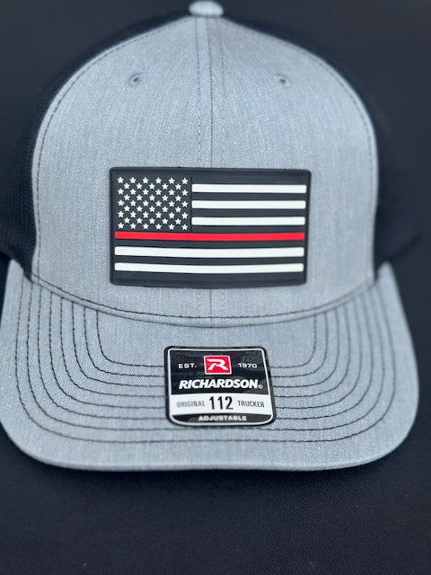 American Flag thin line PVC patch hat